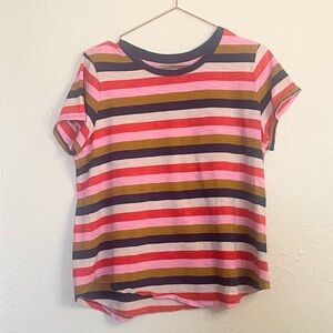 Old Navy Striped Cotton Tee Large Coastal Casual Classic